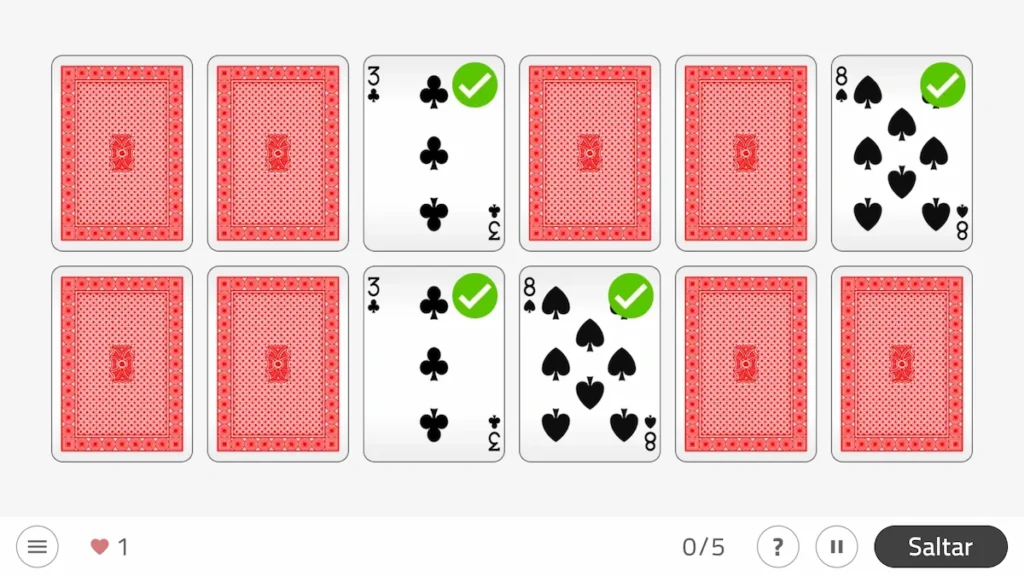 Actividad de NeuronUP Empareja las cartas.