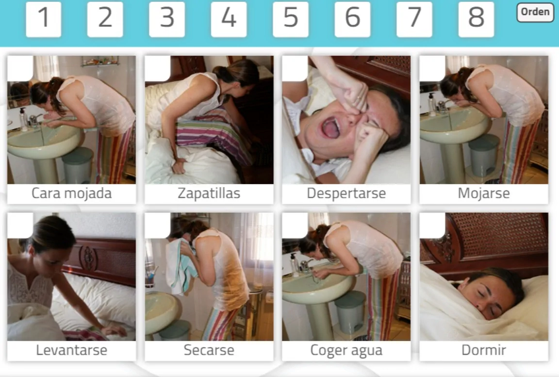 نشاط من NeuronUP "ترتيب خطوات الأنشطة"