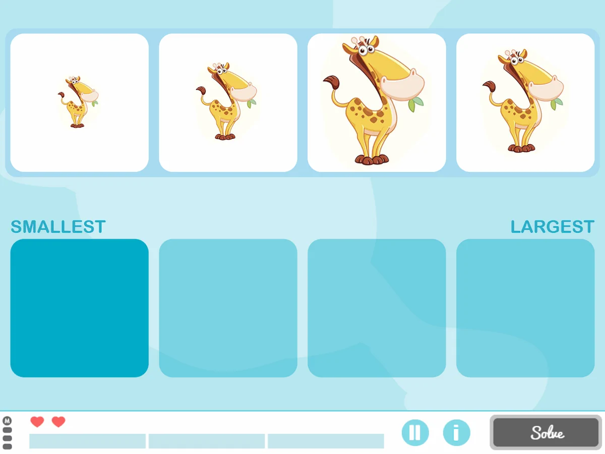 NeuronUP Activities - From Smallest to Largest
