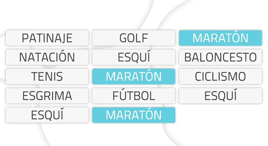 بطاقة تحفيز معرفي من NeuronUP «الكلمات المكررة».