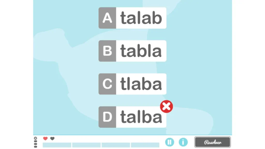 بطاقة NeuronUP للعمل على التمييز لدى الأطفال: أي واحد موجود؟