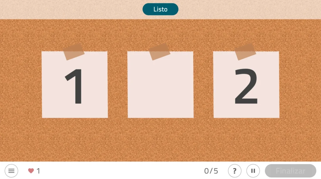 Actividad de NeuronUP para la intervención de personas mayores con alzheimer Post it ordenados