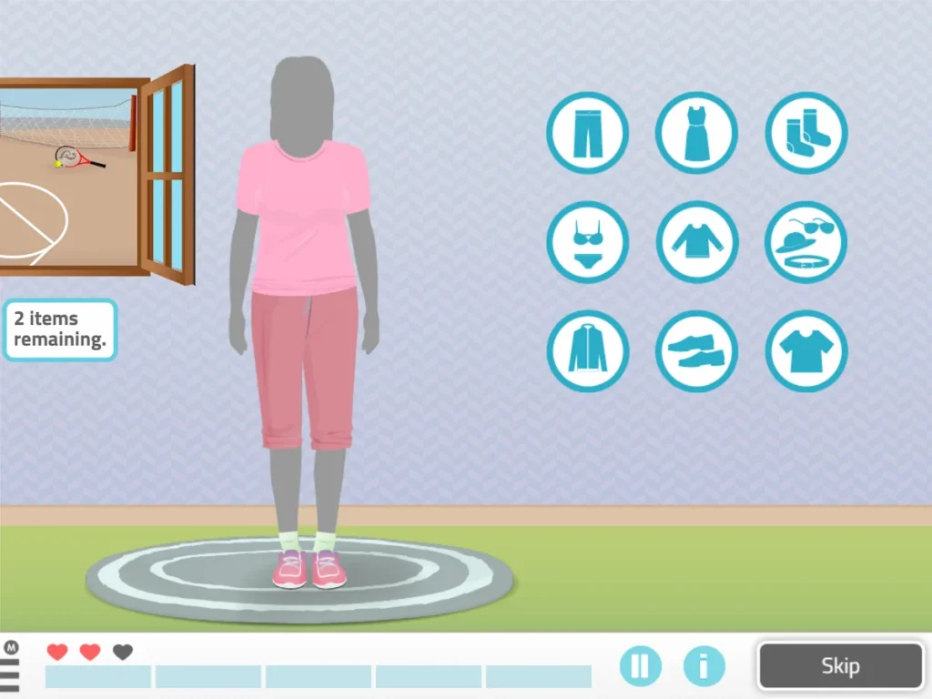 NeuronUP Activities - Get Dressed (woman)