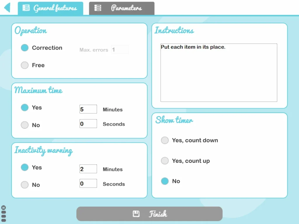 NeuronUP Activities - On which side does it go - General Features