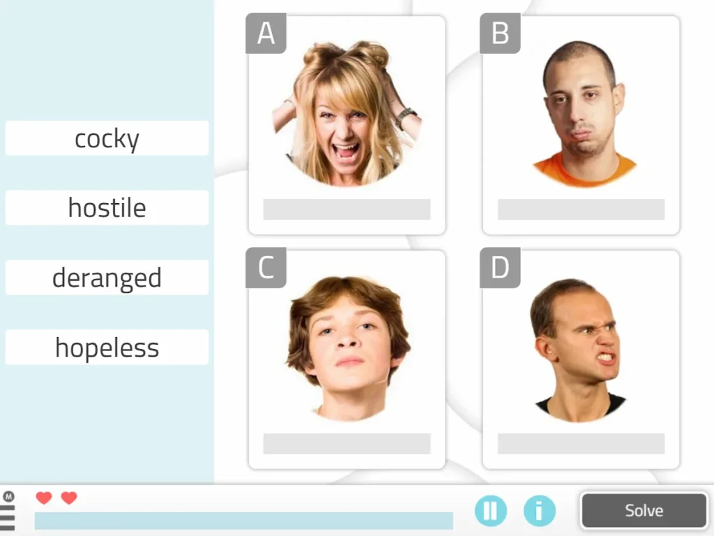 NeuronUP Activities - Word-Emotion Association