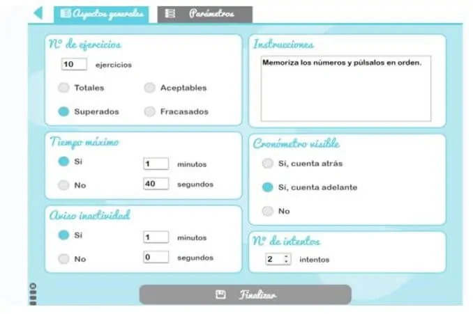 Interface educativa para crianças: um jogo de memória, seções de exercícios, instruções para pressionar na ordem e controles.