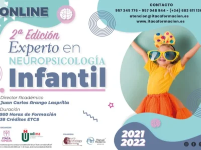 Banner colorido de Neuropsicologia Infantil para curso online da ITACA Formação, com o diretor acadêmico e créditos.