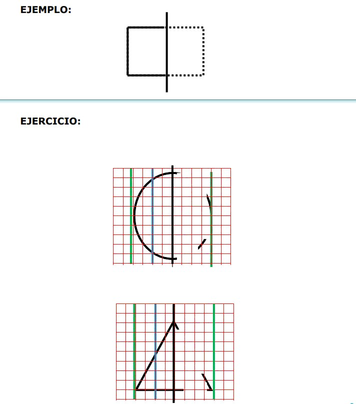 Pessoa adulta desenha figuras geométricas simétricas sobre uma grade, com retângulo pontilhado e guias.