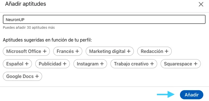 Adicionar habilidades