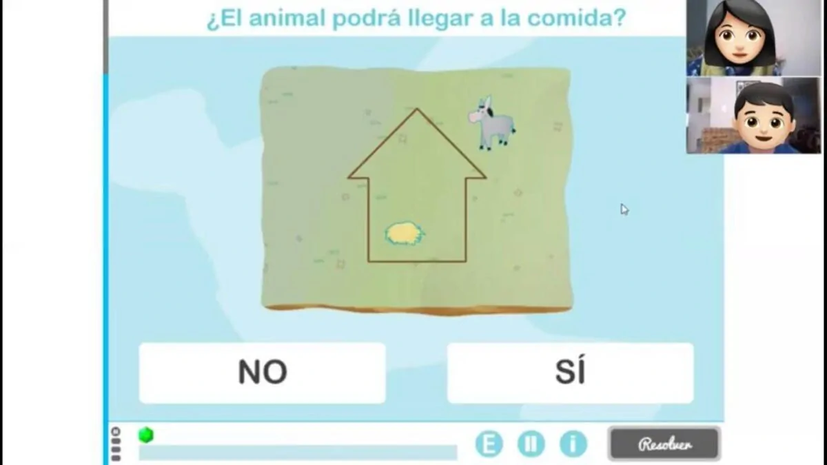 Dois profissionais em videoconferência mostram a interface do NeuronUP durante intervenção neuropsicológica online.