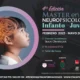 Cartaz promocional de um Mestrado em Neuropsicologia Infantojuvenil com iconografia educativa, figura infantil e cérebro.