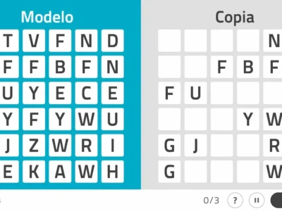 Atividade do NeuronUP Copiar matrizes de letras