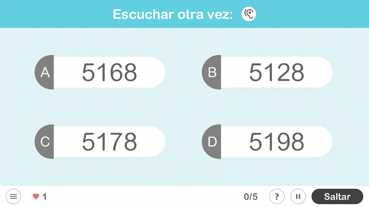 Atividade da NeuronUP   Qual número você ouve?