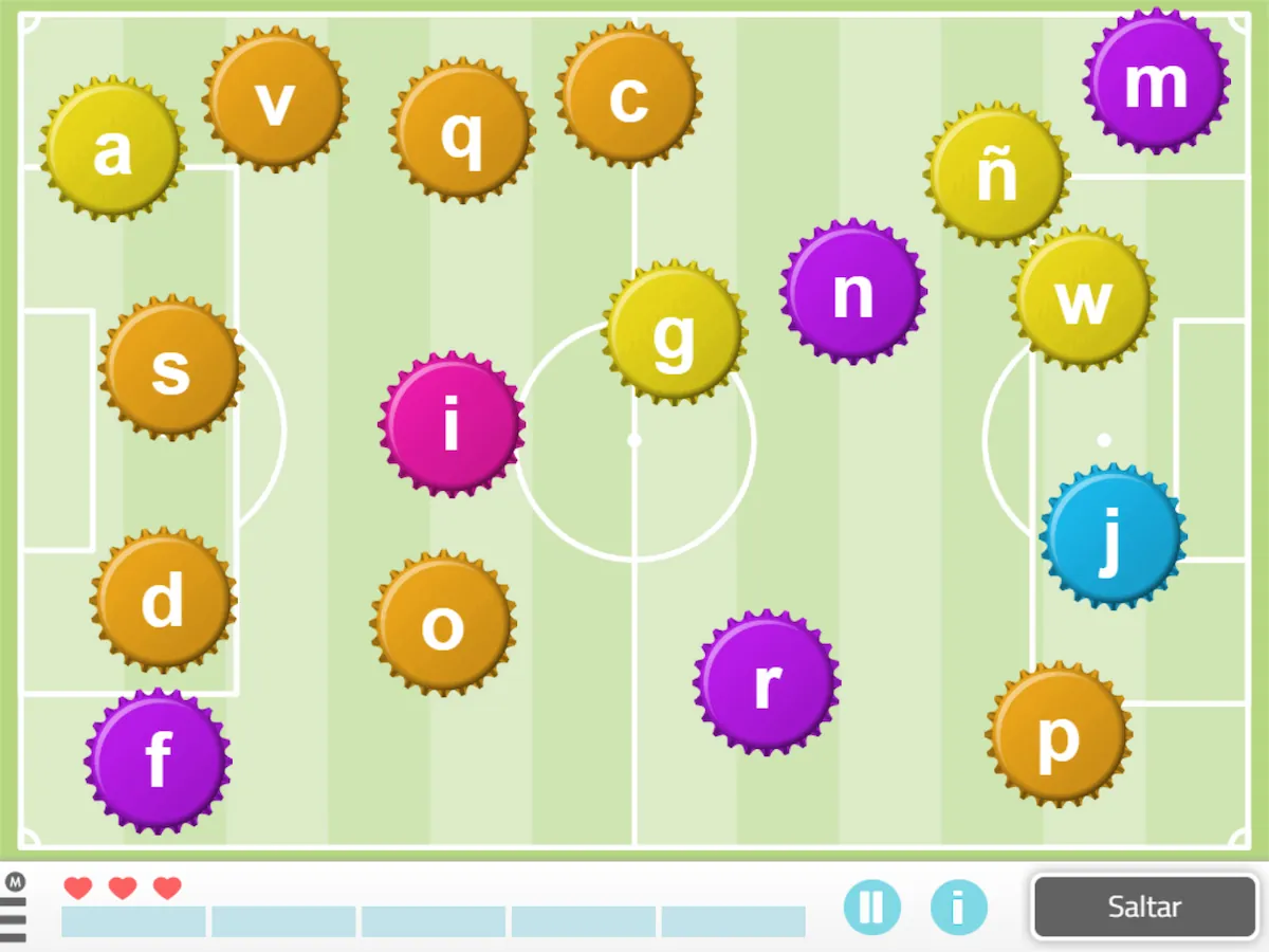 Jogo do alfabeto para adultos: Chapas com letras