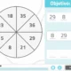 Gráfico circular de oito segmentos com números e um objetivo 72; duas casas para somar e um vermelho que marca opção inválida.