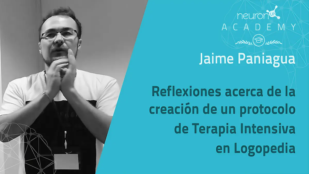 Slide com o título Reflexiones sobre protocolo de Terapia Intensiva em Logopedia; Jaime Paniagua em destaque.