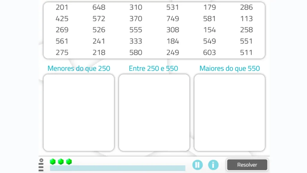 Ficha de trabalho para trabalhar o raciocínio em adultos: Classificar números por valor