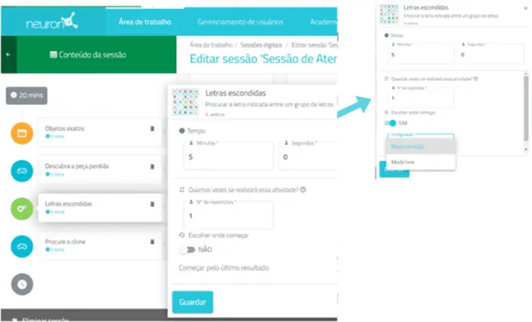 Configurar um gerador numa sessão do NeuronUP