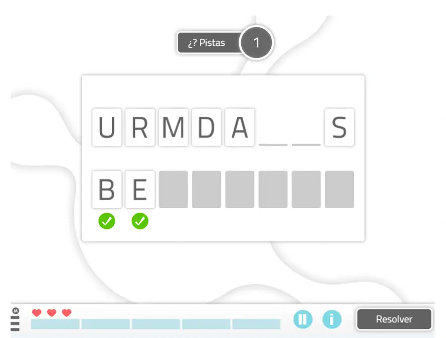 Atividade da NeuronUP «Letras desordenadas»