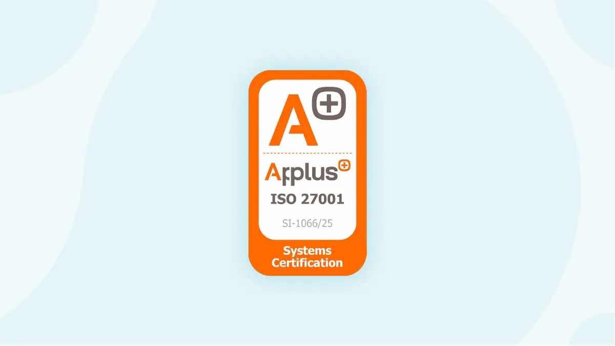 Certificado ISO 27001:2022 de segurança da informação com logotipos da Applus e Systems Certification; destaca a letra A.