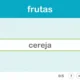 Interface do NeuronUP para a categoria relâmpago 'frutas': título, campo com 'cereja' verificada e 0/5; botão Finalizar.
