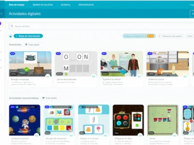 Interface de listagem de atividades da NeuronUP com menu superior e seções Novidades e Atividades Recomendadas.