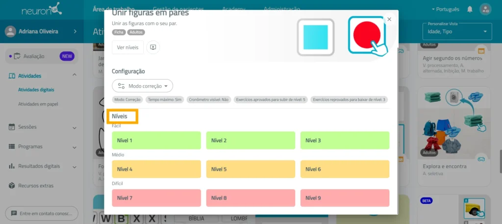 Selecione a fase – NeuronUP