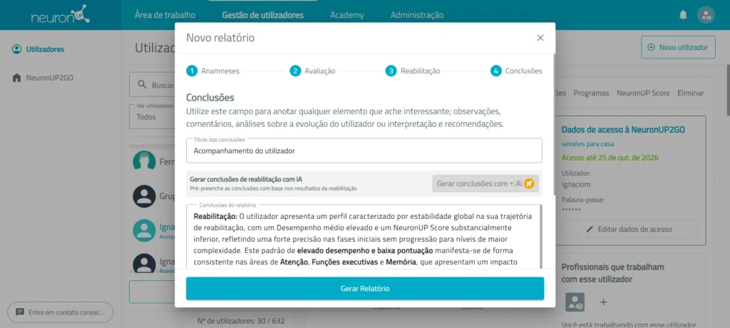 Revise o relatório – NeuronUP