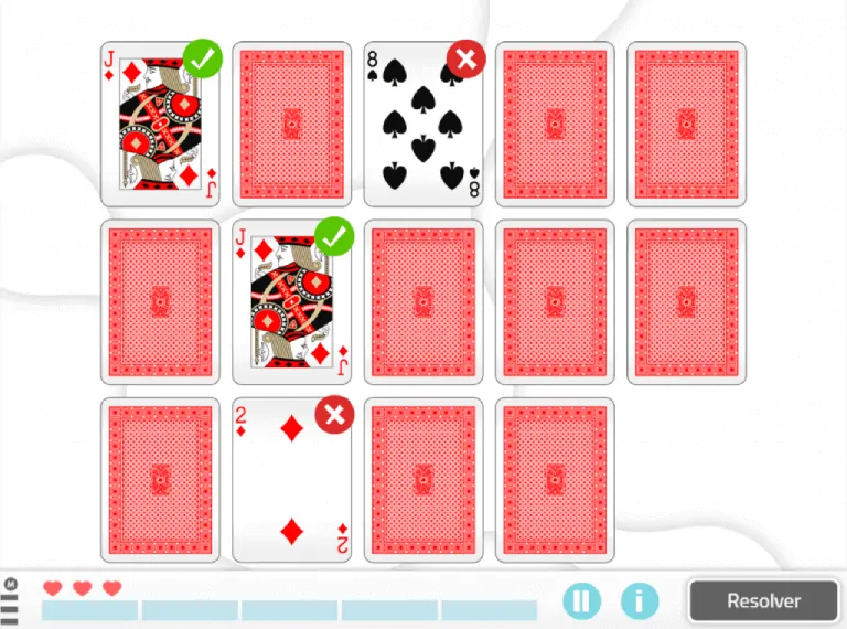 ejercicio para mejorar la memoria emparejar cartas