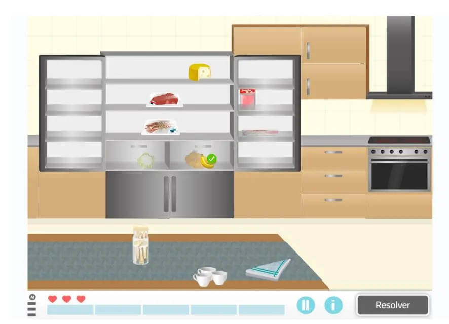Juego de estimulación cognitiva de NeuronUP ordena la cocina