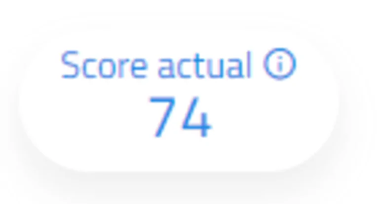 Score actual de la gráfica de evolución de NeuronUP