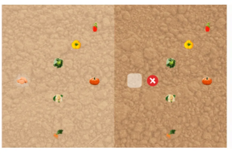 NeuronUP-Aktivität Der Garten des Nachbarn, verwendet im kognitiven Interventionsprogramm für Menschen mit dem Williams-Syndrom