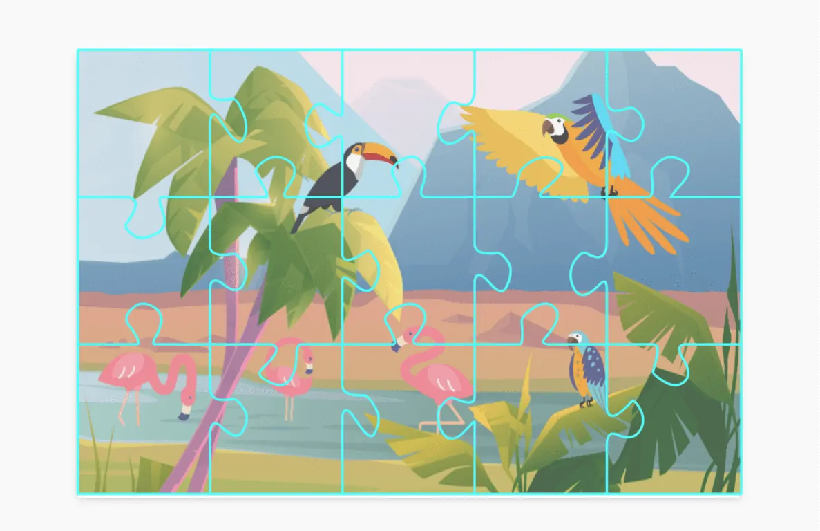 Spiel zur Förderung der visuokonstruktiven Praxien bei Kindern: Completa el puzzle