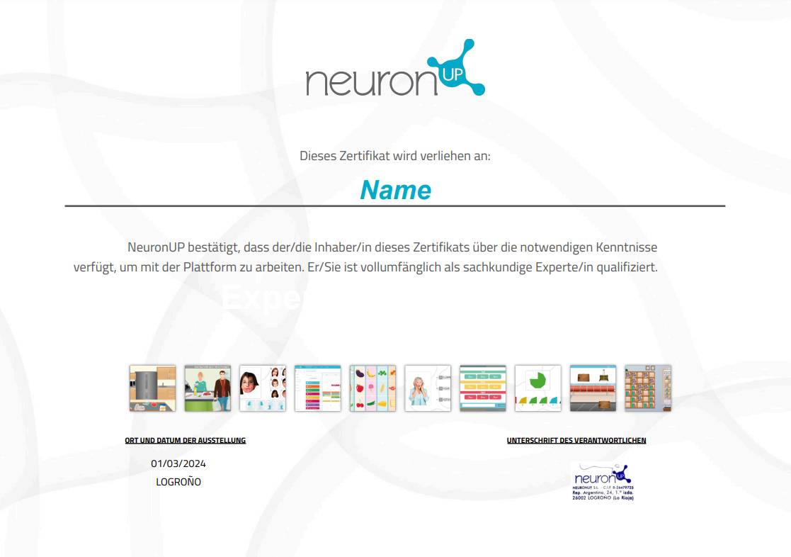 NeuronUP-Zertifikat