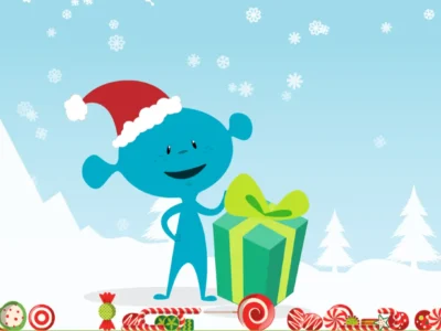 Screenshot der Weihnachtsaktivität „Die verlorenen Geschenke“ in NeuronUP mit sichtbarer Benutzeroberfläche und sichtbaren Spielelementen.