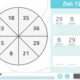 Kreisdiagramm mit acht Segmenten, Zahlen und dem Zielwert 72; zwei Felder zum Addieren sowie eine rote Markierung für eine ungültige Option.