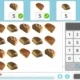 Screenshot eines Aufmerksamkeitsblatts für Erwachsene in NeuronUP: Brote in verschiedenen Formen und Zahlenfelder zur Eingabe der Antwort.
