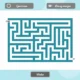Blaues Labyrinth in einer Lernoberfläche zur Überkreuzlateralität mit markierten Ein- und Ausgängen sowie den Schaltflächen Generieren, Lösung anzeigen und Weiter.