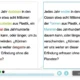 Zwei Absätze auf einem Arbeitsblatt vergleichen Texte über die Problematik von Plastik im Meer und heben Unterschiede hervor.