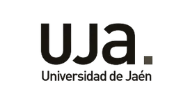 Logo der Universidad de Jaén (UJA) auf transparentem Hintergrund mit dem Akronym UJA und dem vollständigen Namen in modernem Stil.