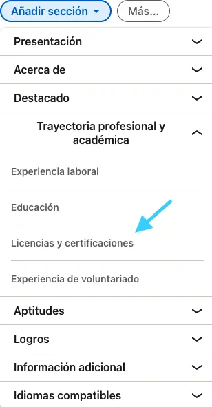 Capture LinkedIn montrant la section Certifications avec le certificat NeuronUP mis en évidence sur le profil