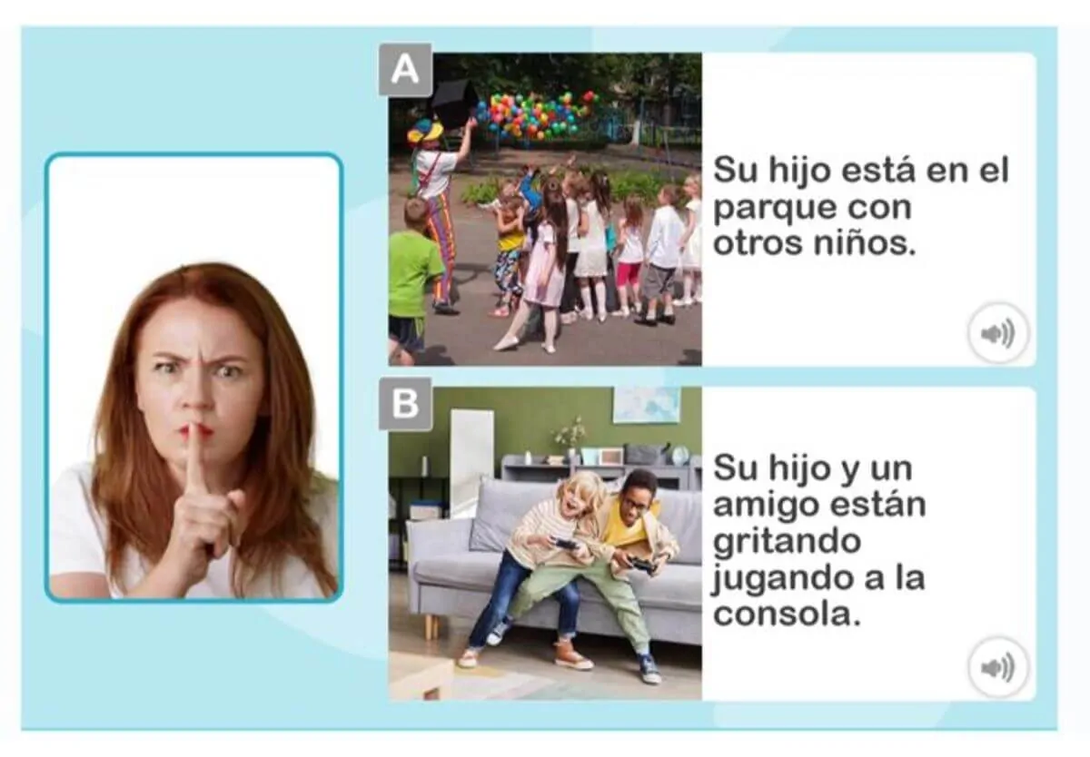 Groupe d'enfants en cognition sociale : parc avec un clown et des ballons, et salle avec des jeux vidéo, pour apprendre à exprimer les émotions.