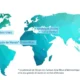 Carte mondiale mettant en évidence les zones bleues : Loma Linda, Sardaigne, Icaria, Okinawa et Nicoya ; tons bleus et verts.