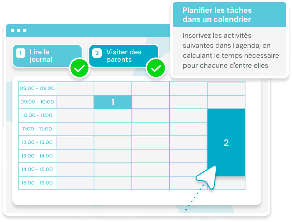 NeuronUP Fiches - Planifier les taches dans un calendrier