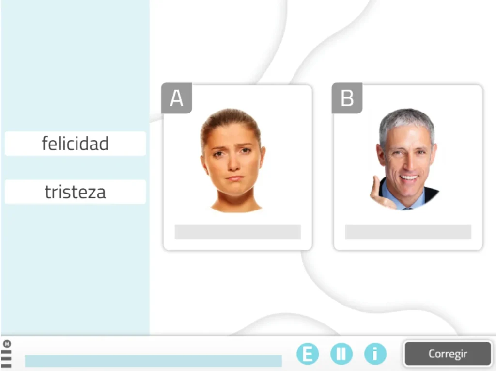 Actividad de NeuronUP para la intervención de personas mayores con alzheimer Associer mot et émotion