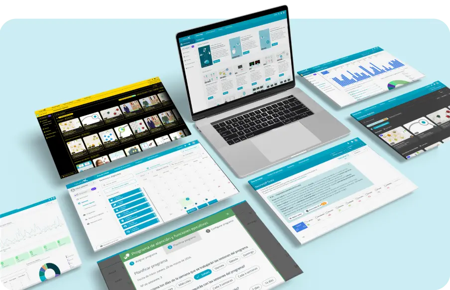 Captures d’écran de la plateforme NeuronUP