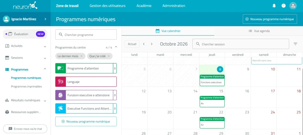 Suivez le déroulement du programme – NeuronUP
