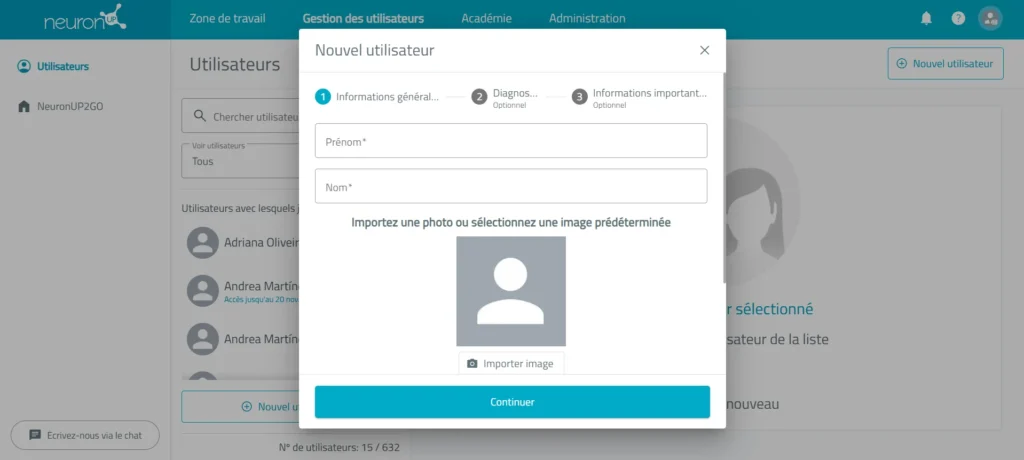 Complétez le profil – NeuronUP