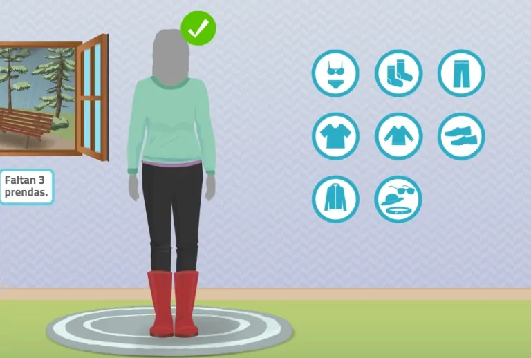 Ejercicio de NeuronUP de estimulación cognitiva Vístete