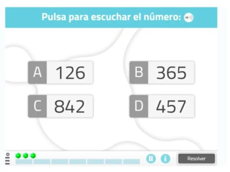 Ejercicio de NeuronUP Discriminación de números
